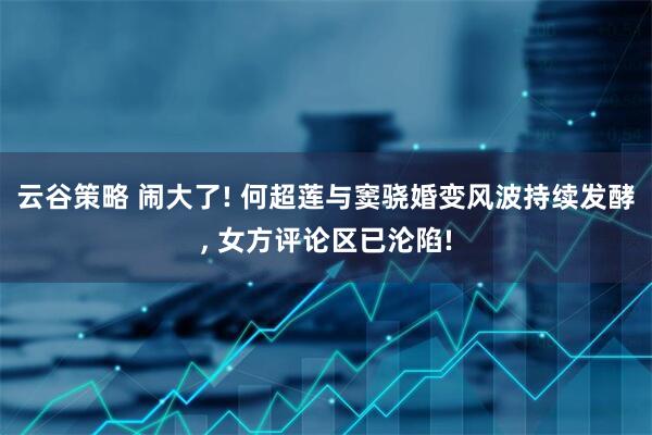 云谷策略 闹大了! 何超莲与窦骁婚变风波持续发酵, 女方评论区已沦陷!